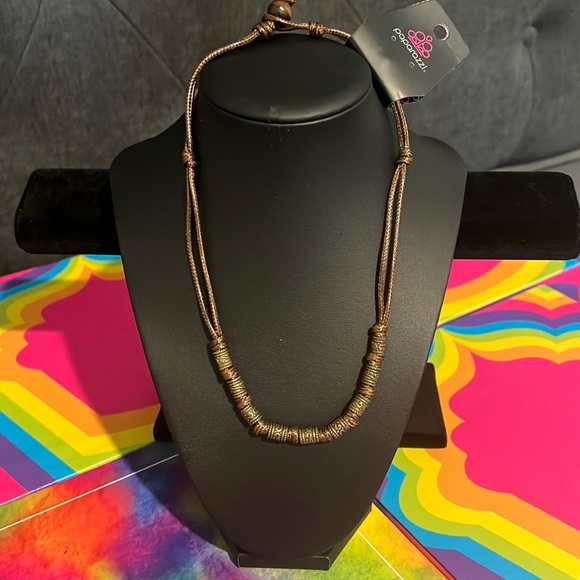 Paparazzi Pirate First Class Brown Urban Necklace, Unisex - Picture 1 of 2